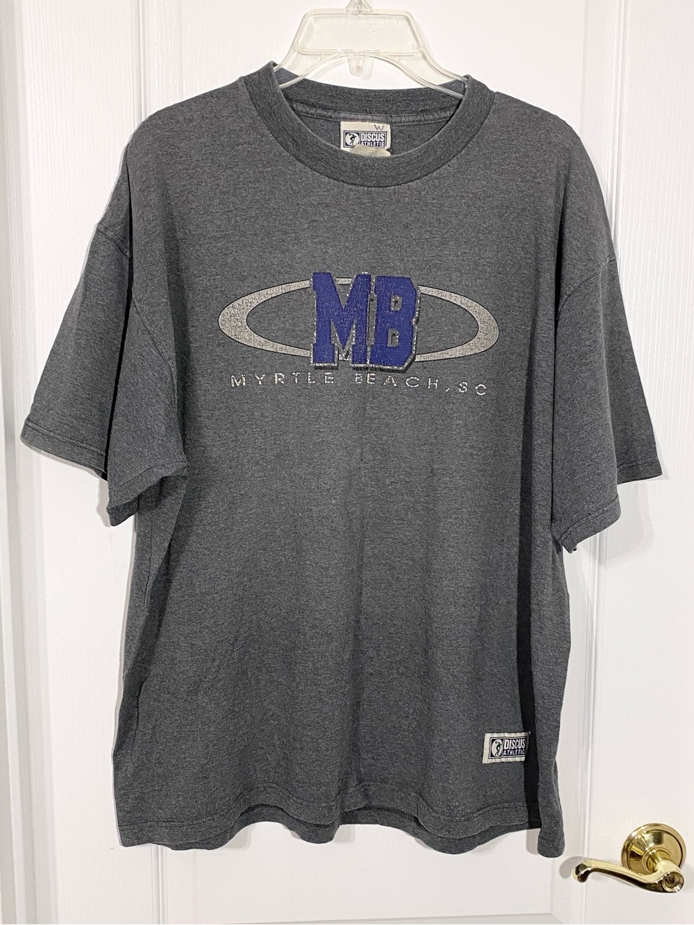 90s Myrtle Beach SC Discus Athletic Tee USA Parts Vintage Gray Men’s XL